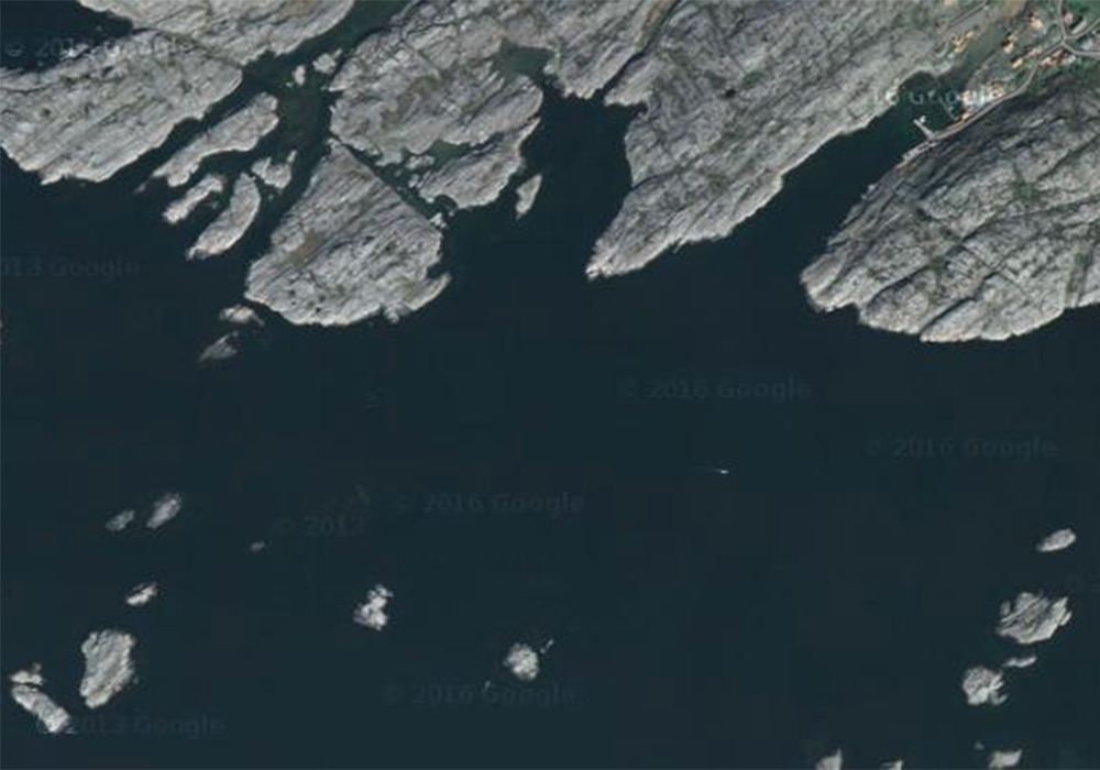 Satellitbild över dykplatsen Stockevik